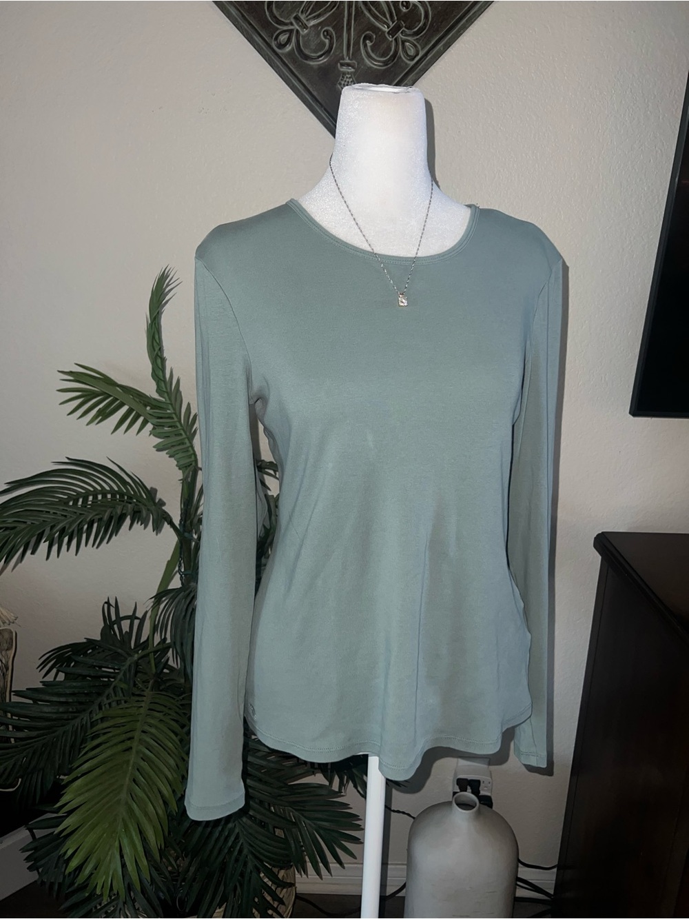 Lauren Ralph Lauren Long Sleeve Crewneck Top in Sage